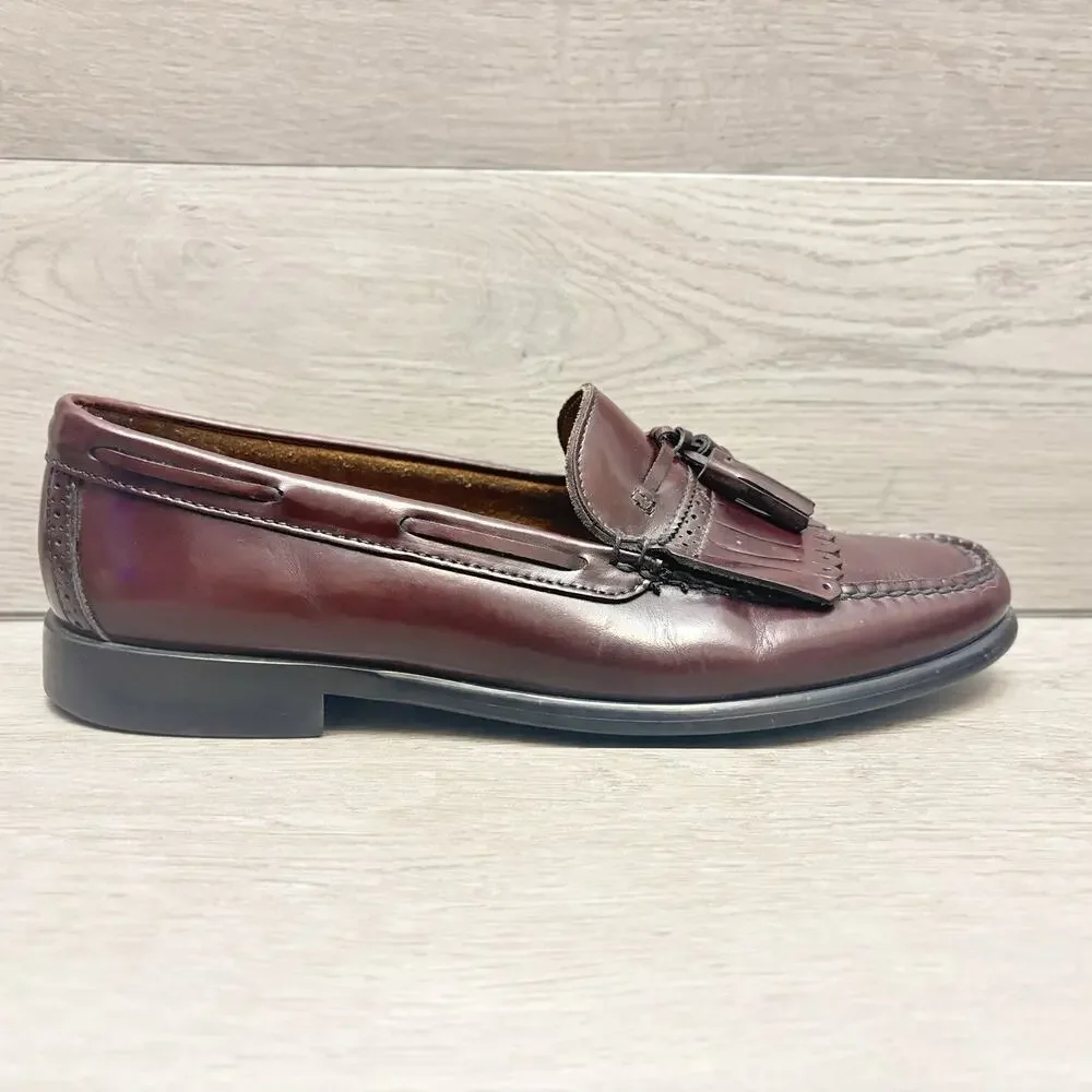 G.H. Bass Weejuns Loafers Layton Tassel Kiltie Burgundy Wine Loafers Size 9.5D